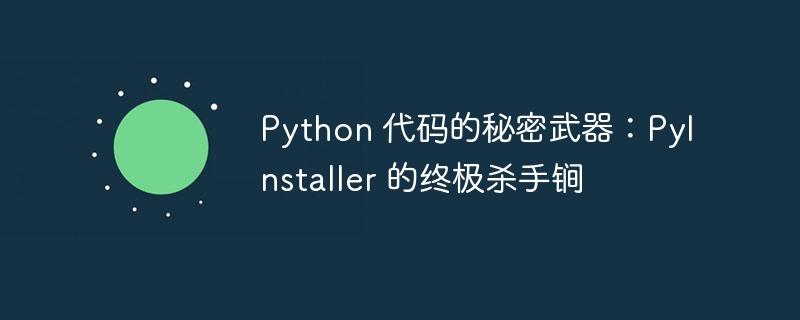 Python 代码的秘密武器:PyInstaller 的终极杀手锏