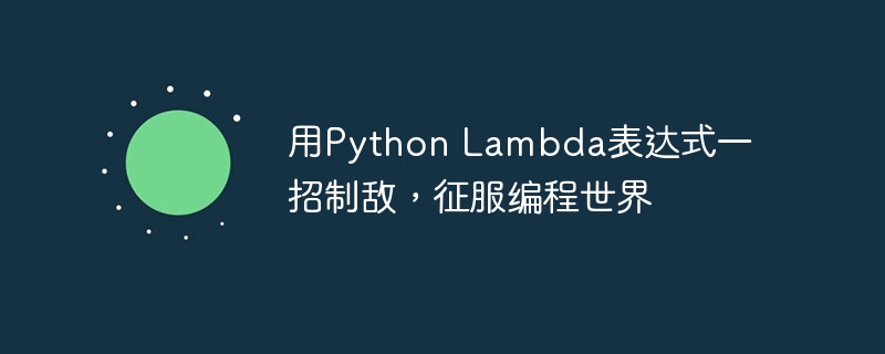 用Python Lambda表达式一招制敌，征服编程世界