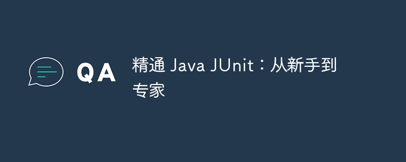 精通 Java JUnit:从新手到专家