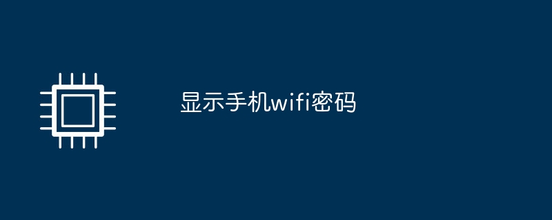 显示手机wifi密码