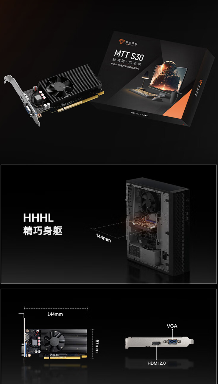 摩尔线程 MTT S30 国产显卡发售：4GB 显存、功耗 40W，售 399 元