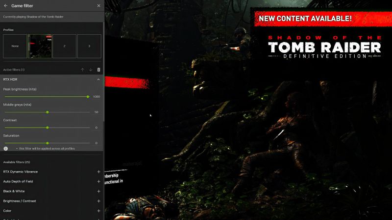英伟达上线 RTX HDR 功能：不支持的游戏借助 AI 滤镜达到 HDR 艳丽视觉效果