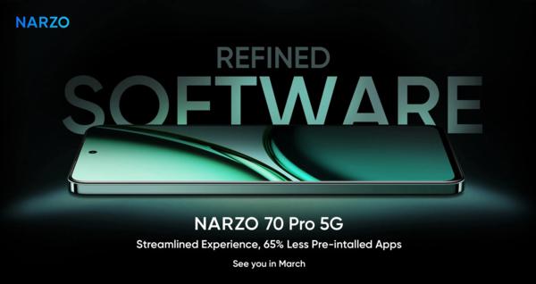 官方预热 realme Narzo 70 Pro 将在 3 月于印度发布