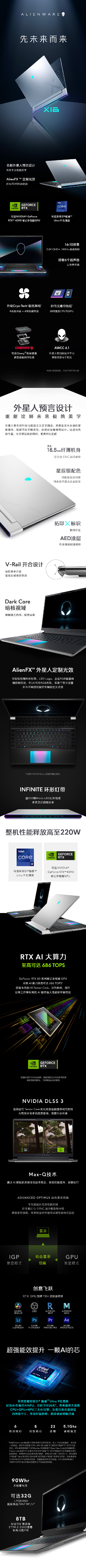 外星人 X16 R2 游戏本上架戴尔官网：英特尔酷睿 Ultra9 + RTX 4090 版本 46999 元