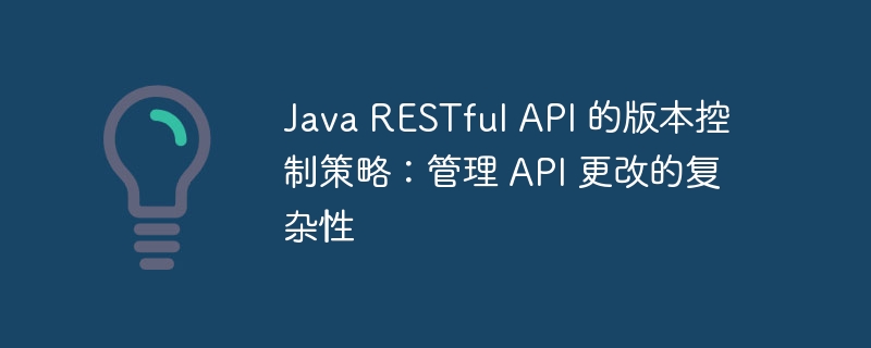 Java RESTful API 的版本控制策略:管理 API 更改的复杂性
