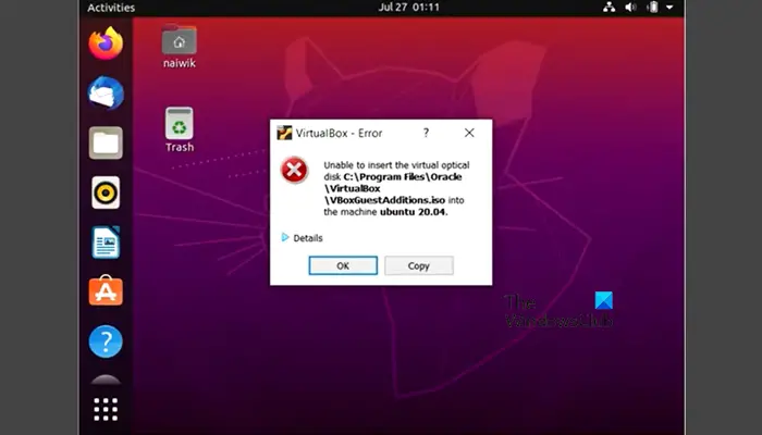 在VirtualBox中无法安装虚拟机增强功能