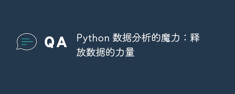 Python 数据分析的魔力:释放数据的力量