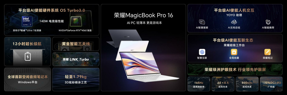 荣耀MagicBook Pro 16发布,首销尊享价5999元起