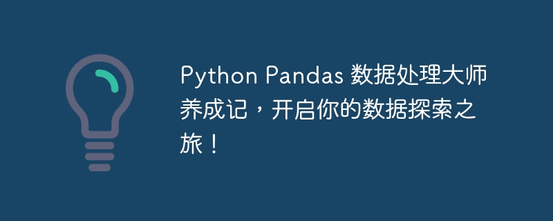 Python Pandas 数据处理大师养成记,开启你的数据探索之旅!