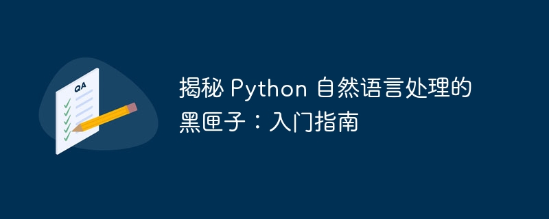 揭秘 Python 自然语言处理的黑匣子：入门指南