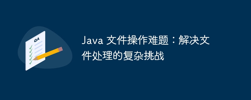 Java 文件操作难题:解决文件处理的复杂挑战