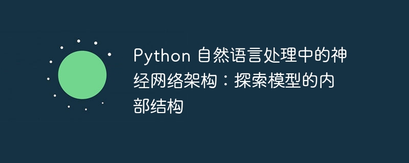 Python 自然语言处理中的神经网络架构:探索模型的内部结构