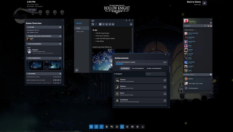 Steam桌面客户端测试版更新：新增笔记、在游戏中固定窗口功能