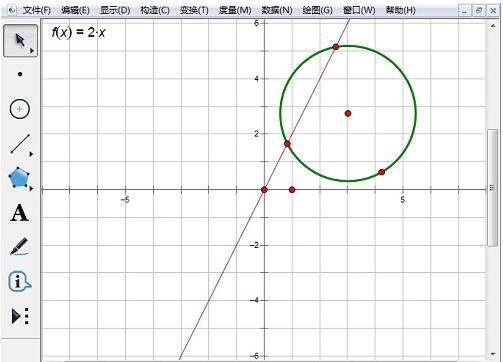 使用几何画板构造直线与圆的交点的操作内容