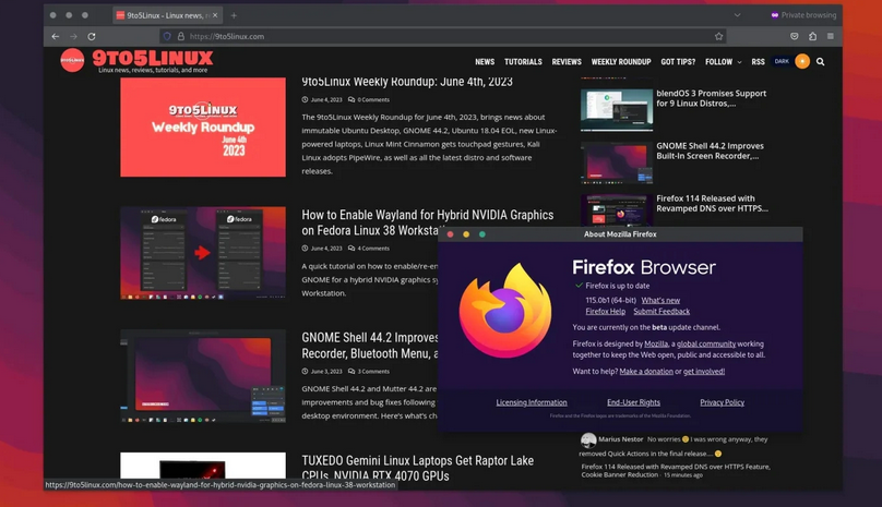火狐浏览器Firefox 115 Beta 发布：引入 Quick Actions