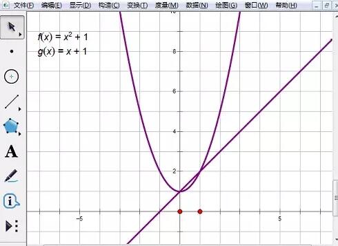 几何画板中准确找到函数的交点的操作教程