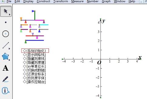 隐藏几何画板坐标轴的刻度值的操作流程