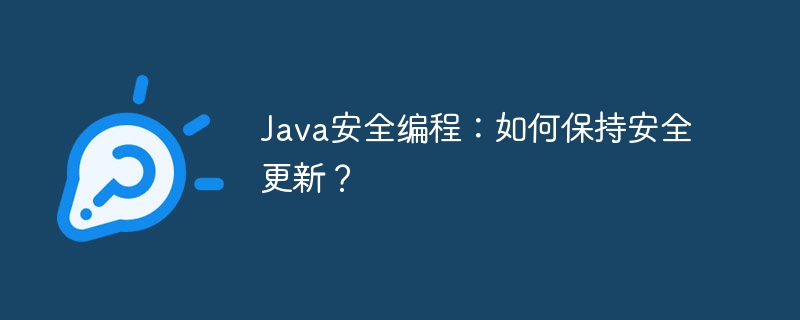 Java安全编程:如何保持安全更新?