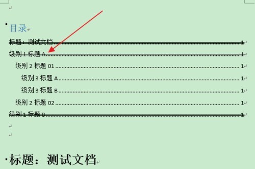 Word怎么清除指定级别目录项的双删除线 Word教程