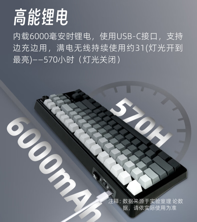 RK 推出 LK87 三模机械键盘:侧刻 PBT 键帽、6000mAh 电池,279 元