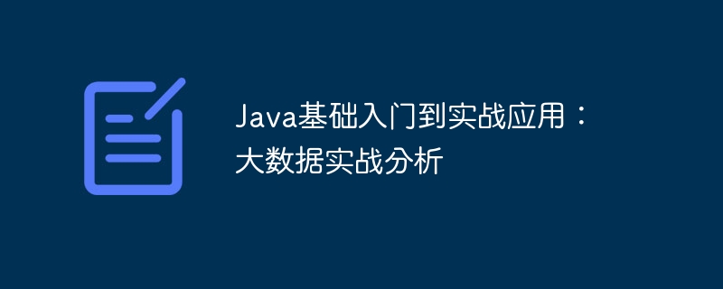Java基础入门到实战应用:大数据实战分析