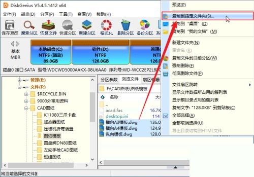 diskgenius怎么将分区中的文件复制到指定目录_diskgenius将分区中的文件复制到指定目录方法