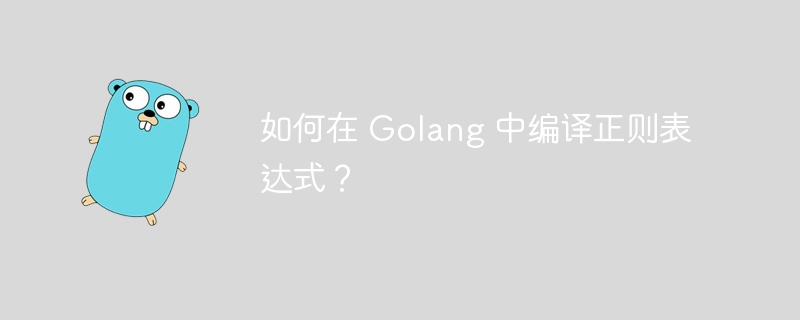 如何在 Golang 中编译正则表达式?