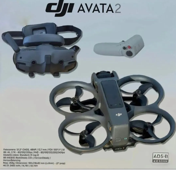 大疆新品Avata 2无人机曝光,预计4月11日发布,搭载强大影像系统