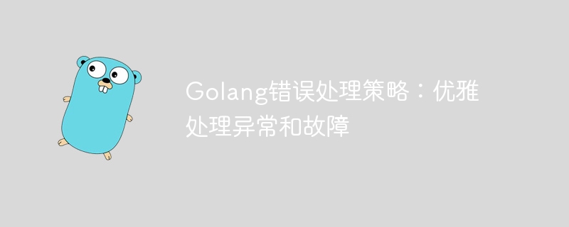 Golang错误处理策略:优雅处理异常和故障