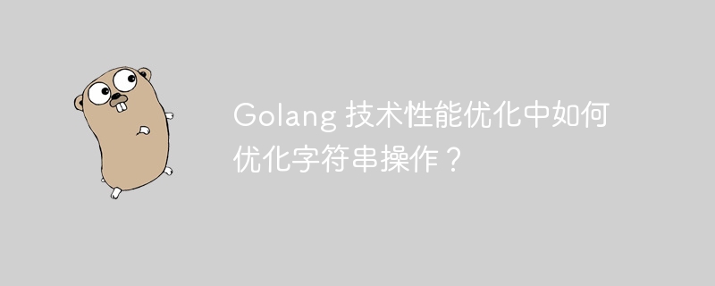 Golang 技术性能优化中如何优化字符串操作?