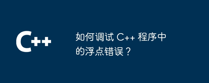 如何调试 C++ 程序中的浮点错误?
