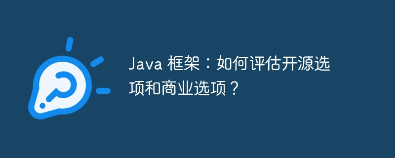 Java 框架:如何评估开源选项和商业选项?