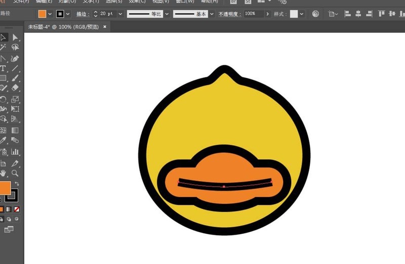 ai绘制矢量BDUCK头像的操作方法