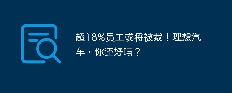 超18%员工或将被裁!理想汽车,你还好吗?