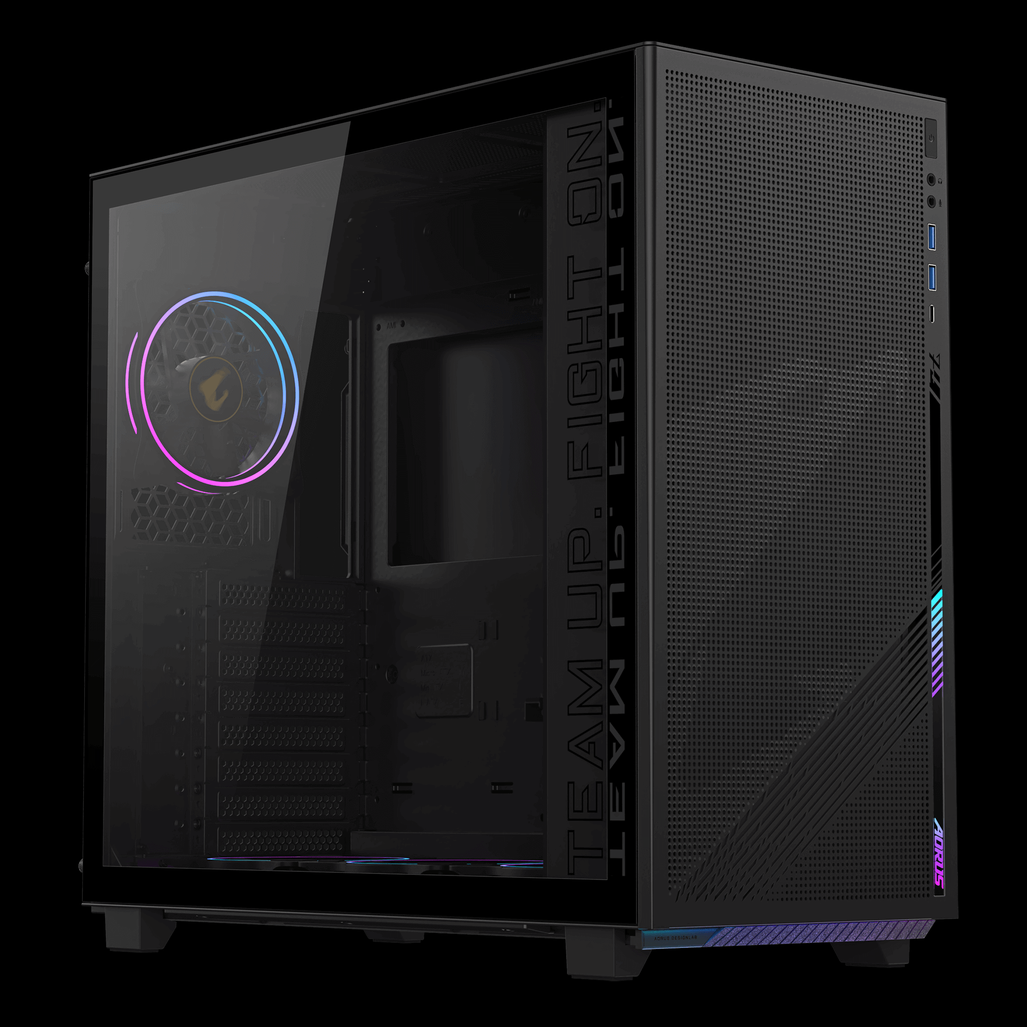 技嘉推出 AORUS C400 GLASS 机箱:40L 紧凑设计,预装 4 个 ARGB 风扇