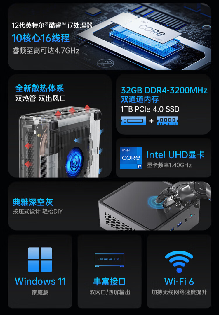 机械革命无界 S mini 迷你主机配置上新:i7-12650H + 32G + 1T,2899 元