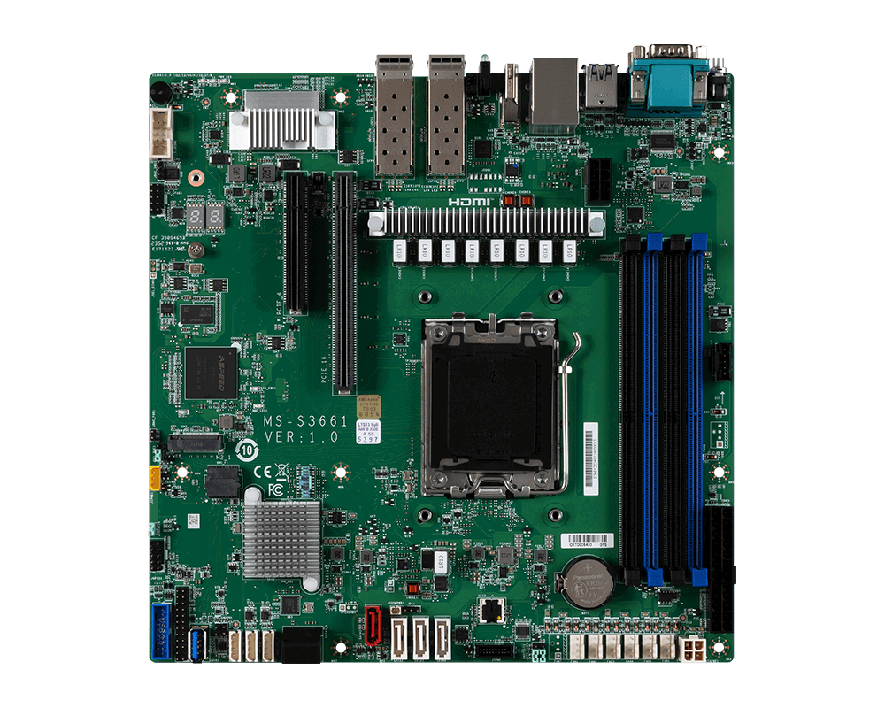 双 25G SFP28 网口,微星推出 D3052 服务器 AM5 MATX 主板