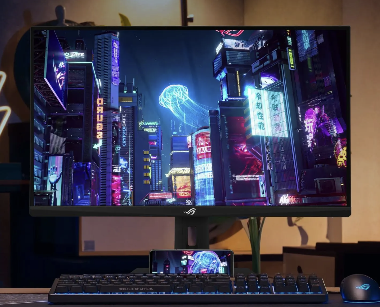 华硕推出 ROG XG259CMS 24.5 英寸显示器:1080P 310Hz、自带手机底座