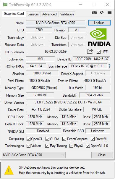 采用 AD103 核心的英伟达 RTX 4070 显卡现身:551.86 版驱动开始支持
