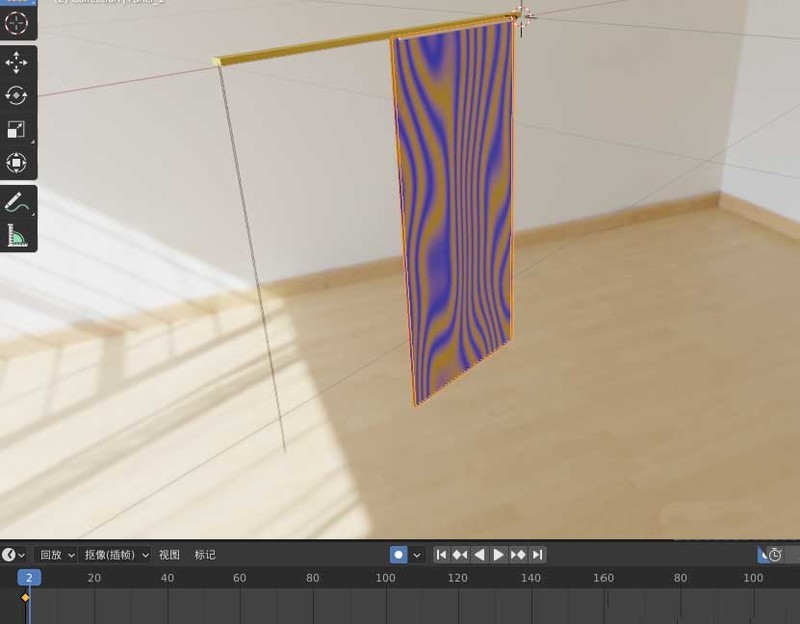 blender2.9怎么制作日式左右推拉窗帘效果的动画 blender教程