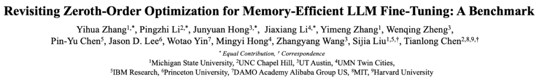 ICML 2024高分论文 | 零阶优化器微调大模型,大幅降低内存