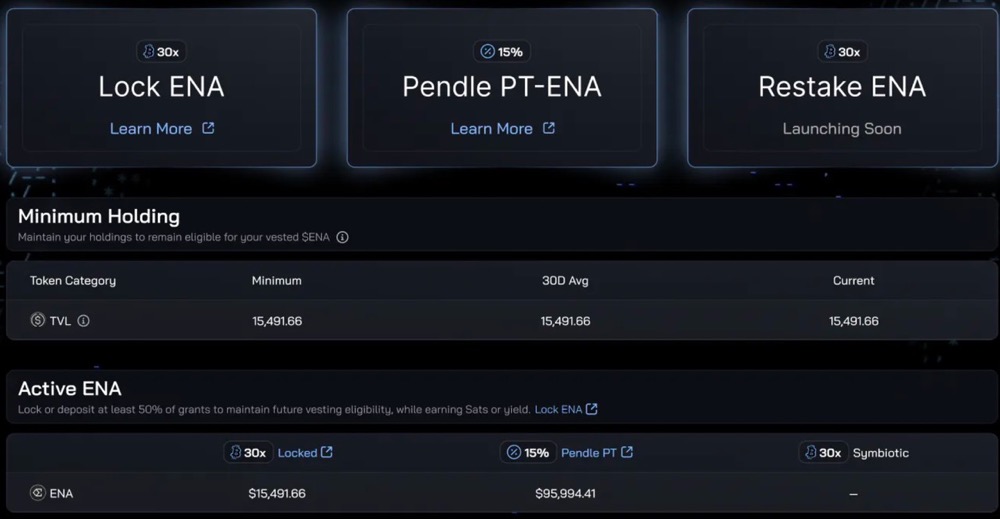 Ethena更新代币经济学，逼着空投用户作长期Hodler？