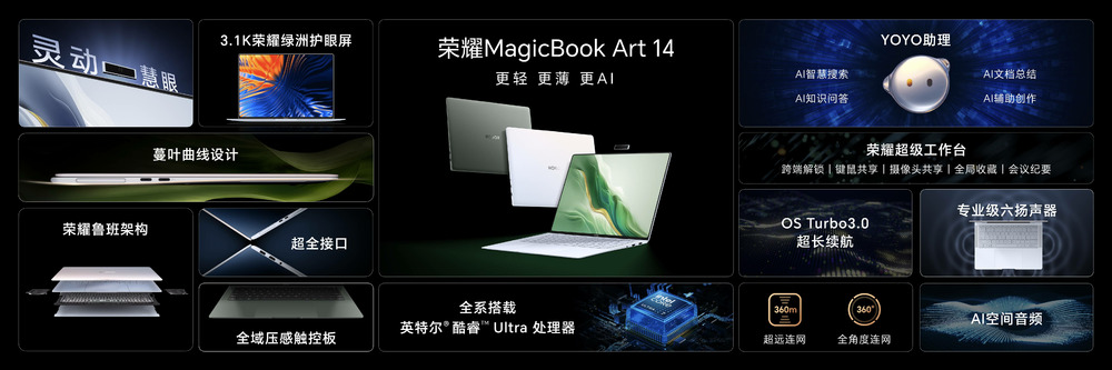 荣耀MagicBook Art 14笔记本电脑发布，售价7999元起
