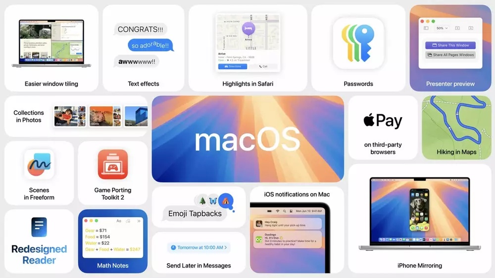 苹果 macOS 15 Sequoia 发布:附带全新 iPhone 镜像功能