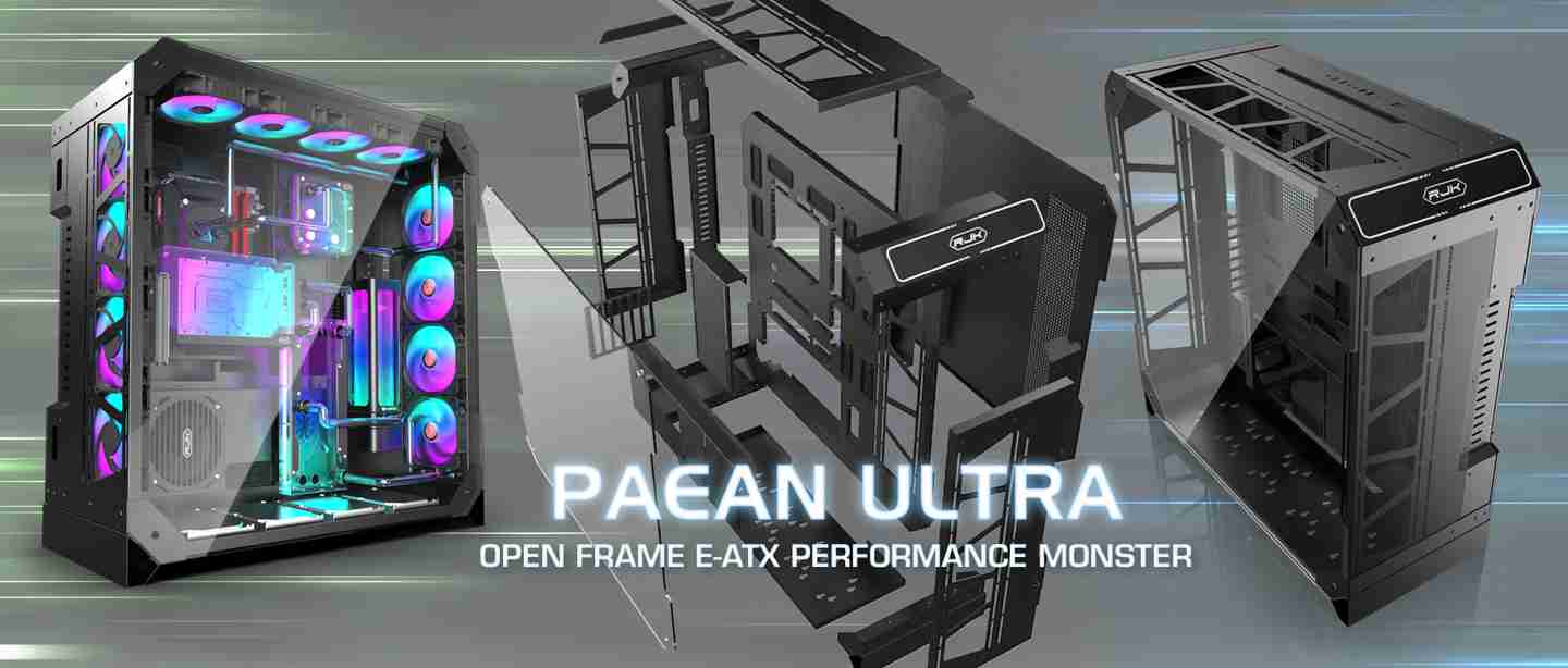 Raijintek 发布 PAEAN ULTRA 半框架式全塔机箱,尾部支持 4 颗风扇
