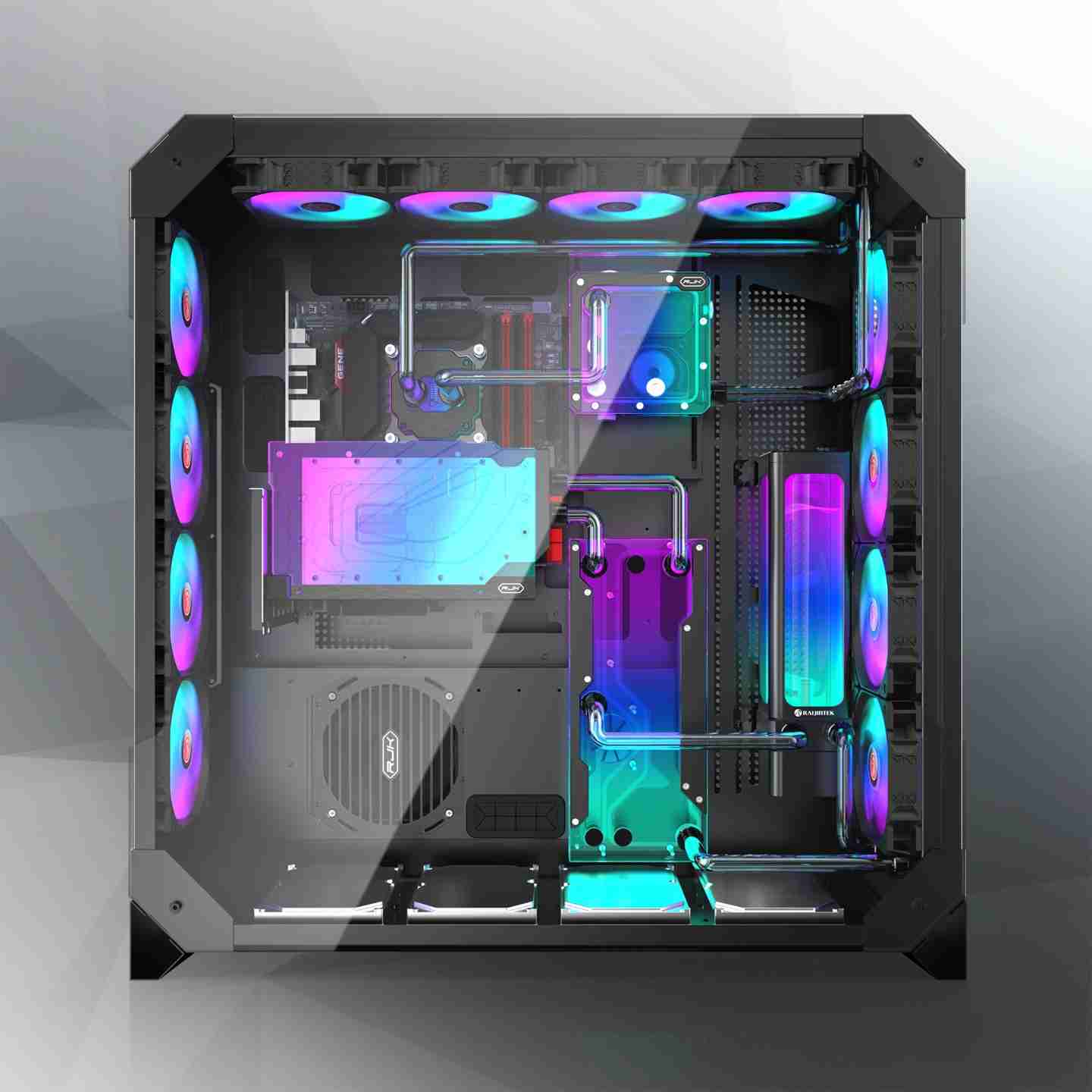 Raijintek 发布 PAEAN ULTRA 半框架式全塔机箱,尾部支持 4 颗风扇