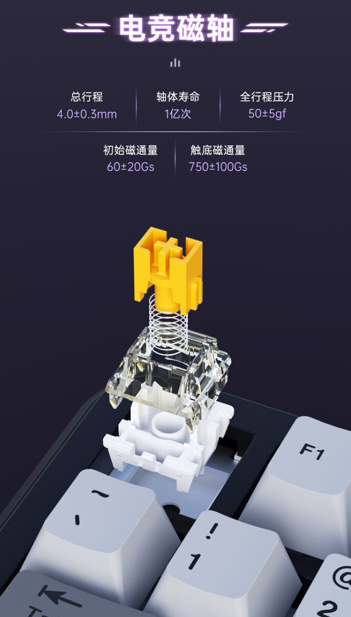 黑爵 AK820 磁轴版“黑莓粉”键盘上市:下灯位 RGB 背光、有线 8000Hz 回报率,249 元