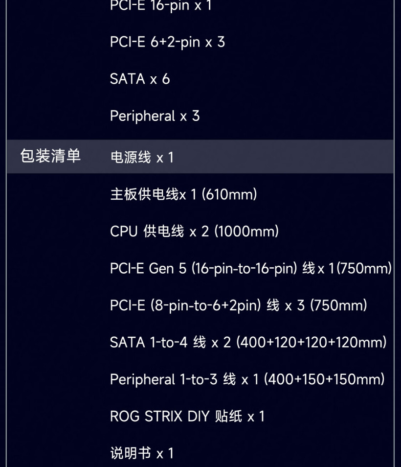 华硕推出 1000W ROG STRIX 白金雷鹰电源:氮化镓晶体管,预售 1499 元