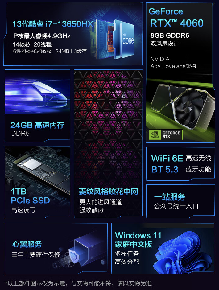 雷神黑武士・SE 台式主机新增配置开售:i7-13650HX + 24G + 1T + RTX4060 售 6999 元