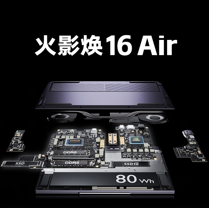 火影焕 16 Air 游戏本新增配置 11 月 25 日首销，R7 8845HS + 32G + 1T + RTX4060 售 6999 元
